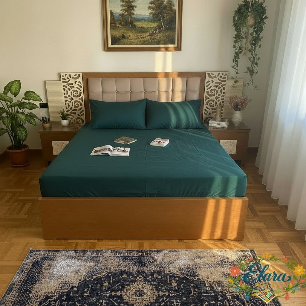 Forest Green Luxury Bed Linen  مفرش سرير فاخر أخضر غابات
