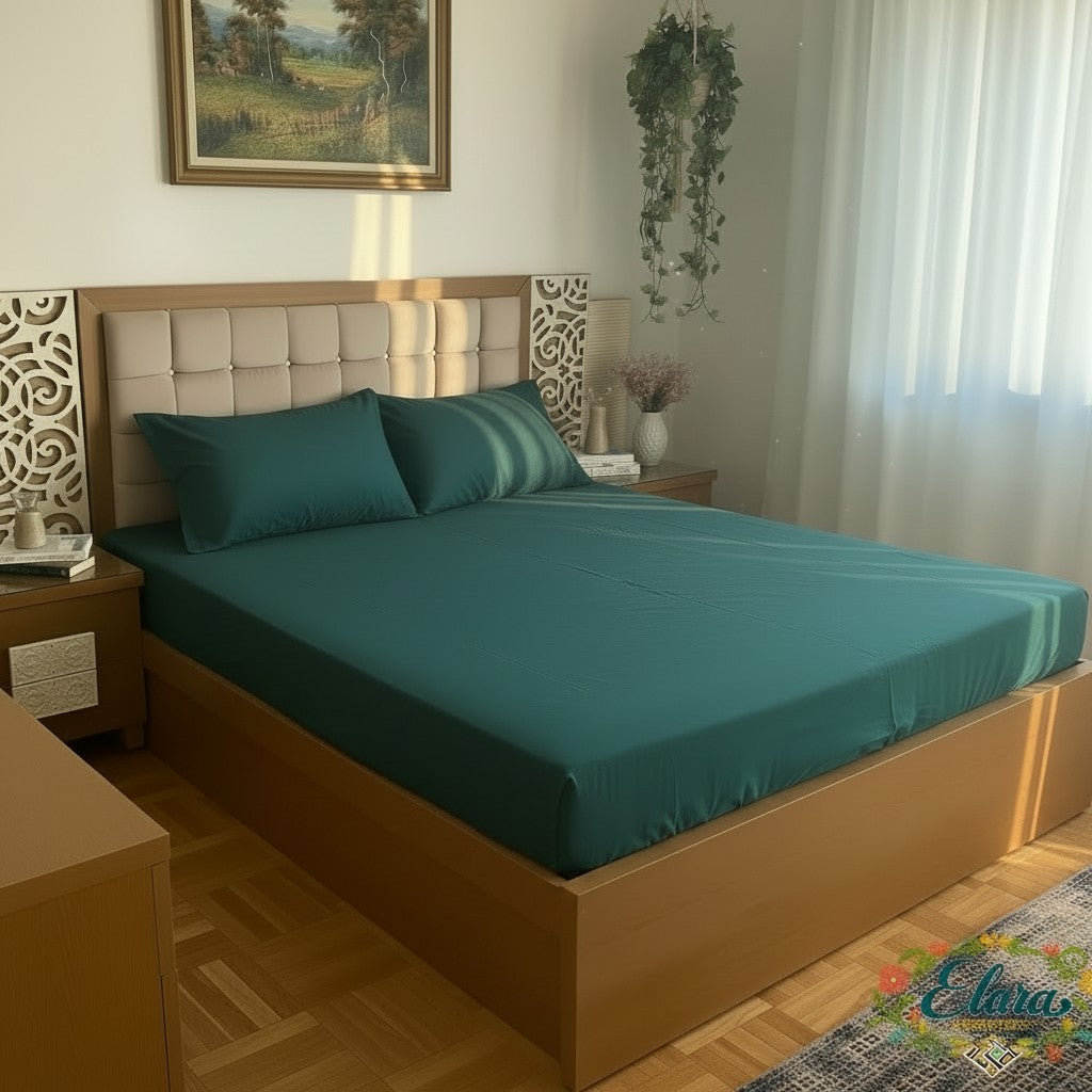Forest Green Luxury Bed Linen  مفرش سرير فاخر أخضر غابات
