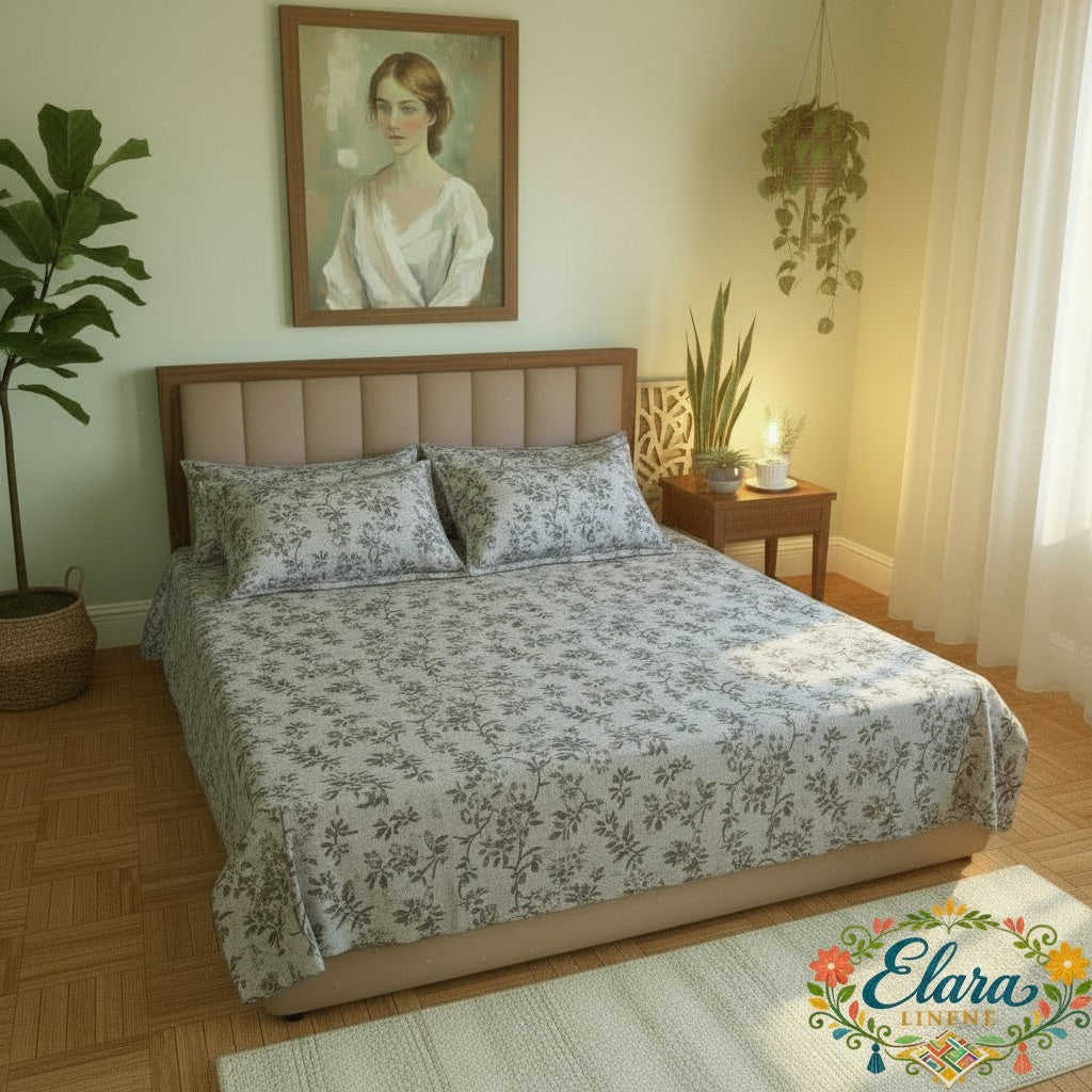 Misty Blossom Bedsheet   طقم  الزهر الضبابي
