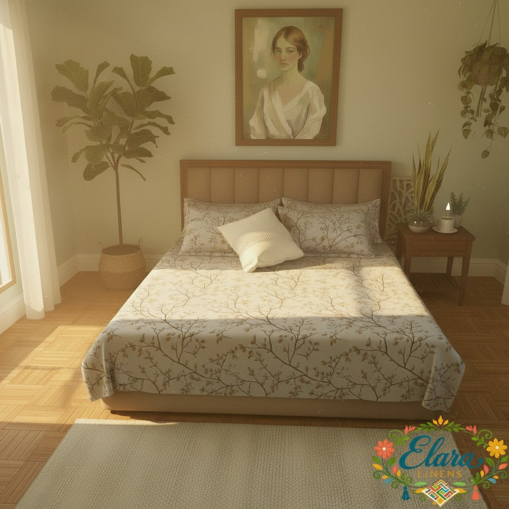 Whispering Branches Bedsheet   طقم الأغصان الهامسة