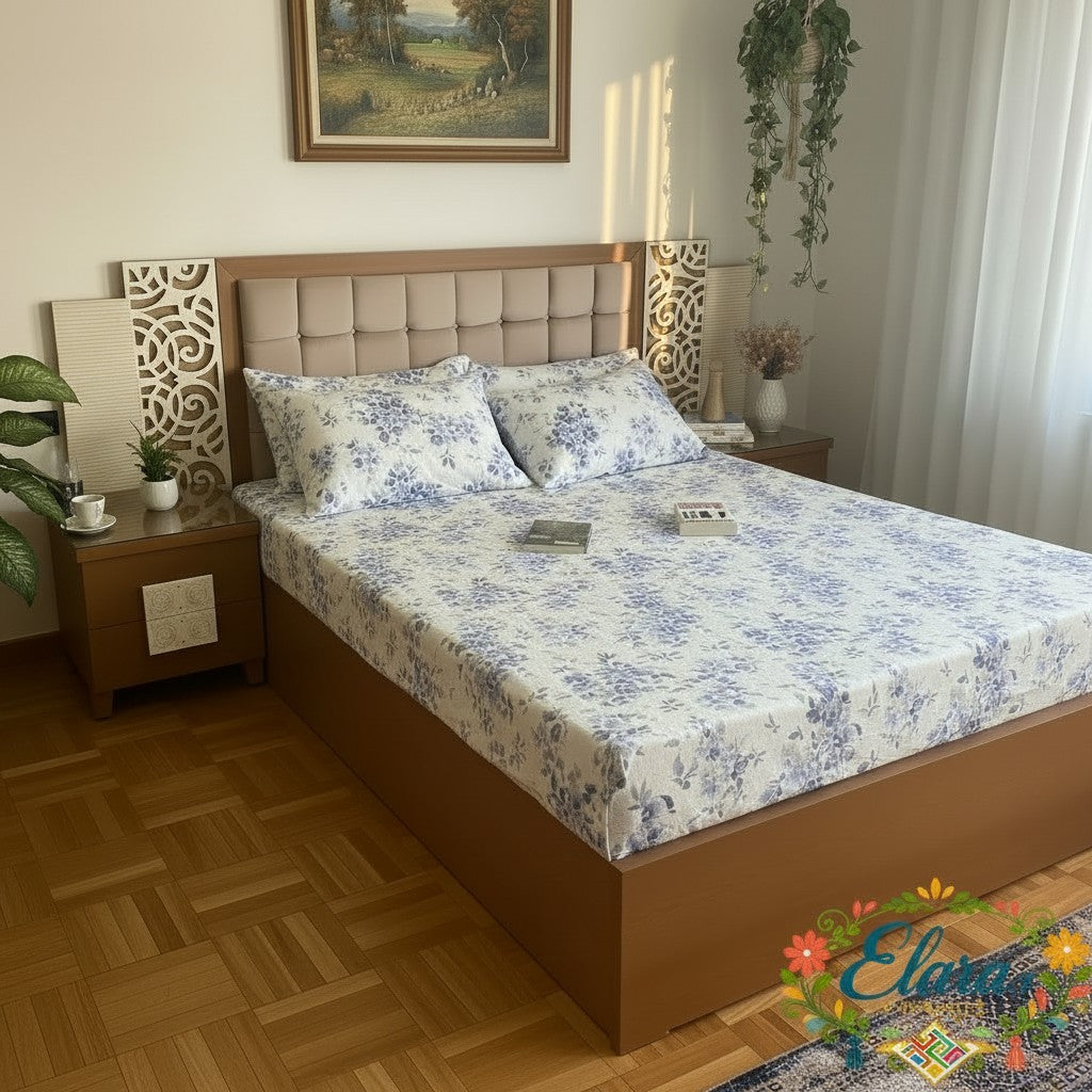 Midnight Blossom Fitted Sheet   طقم زهور منتصف الليل