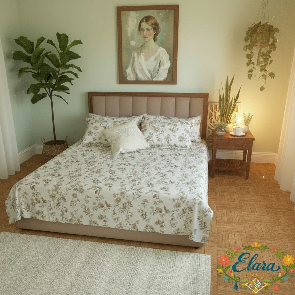 Sage Garden Floral Bedsheet  ملاءات حديقة المريمية