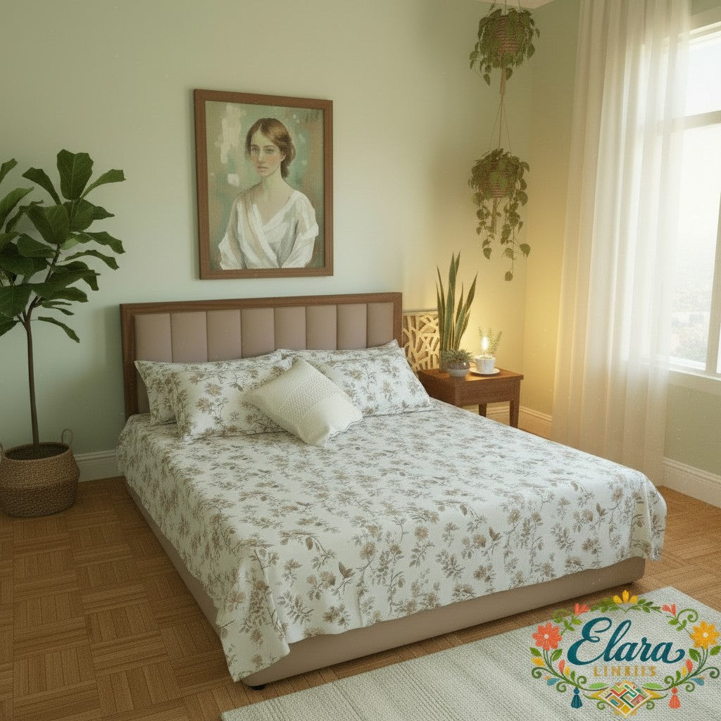 Sage Garden Floral Bedsheet  ملاءات حديقة المريمية