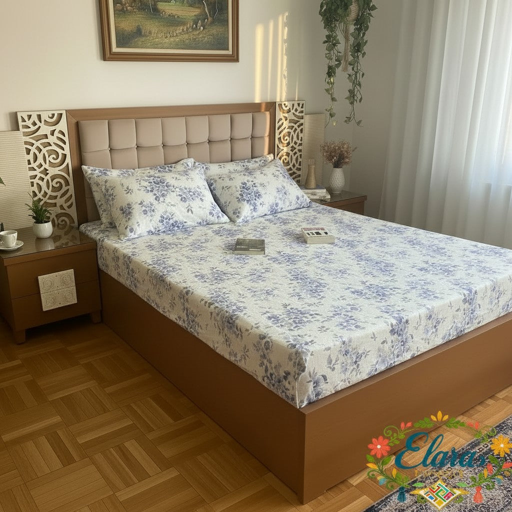 Midnight Blossom Fitted Sheet   طقم زهور منتصف الليل