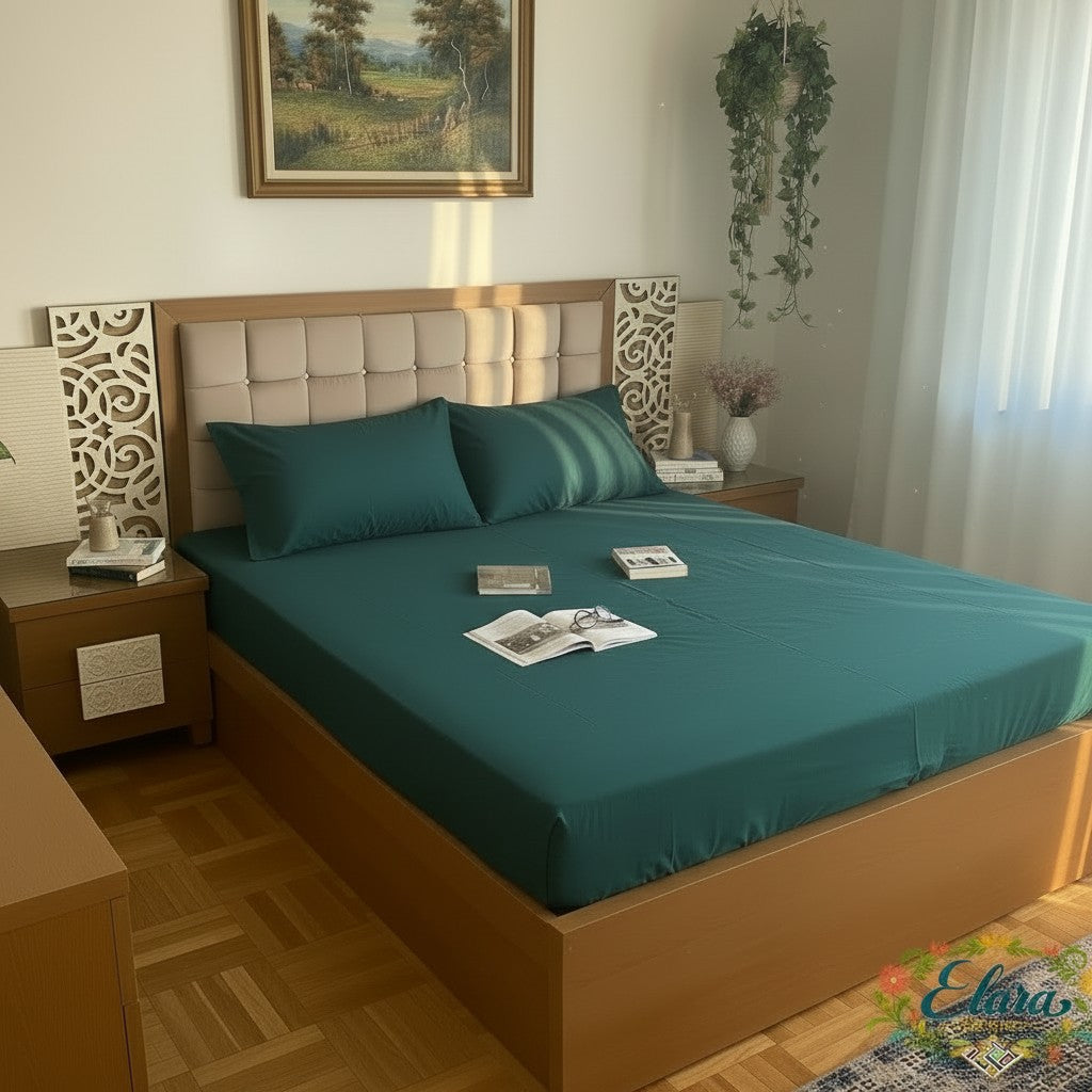Forest Green Luxury Bed Linen  مفرش سرير فاخر أخضر غابات