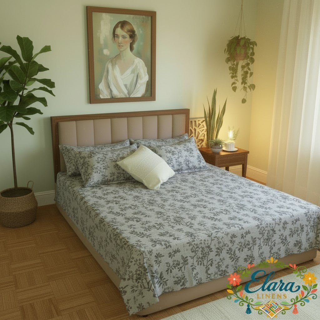 Misty Blossom Bedsheet   طقم  الزهر الضبابي