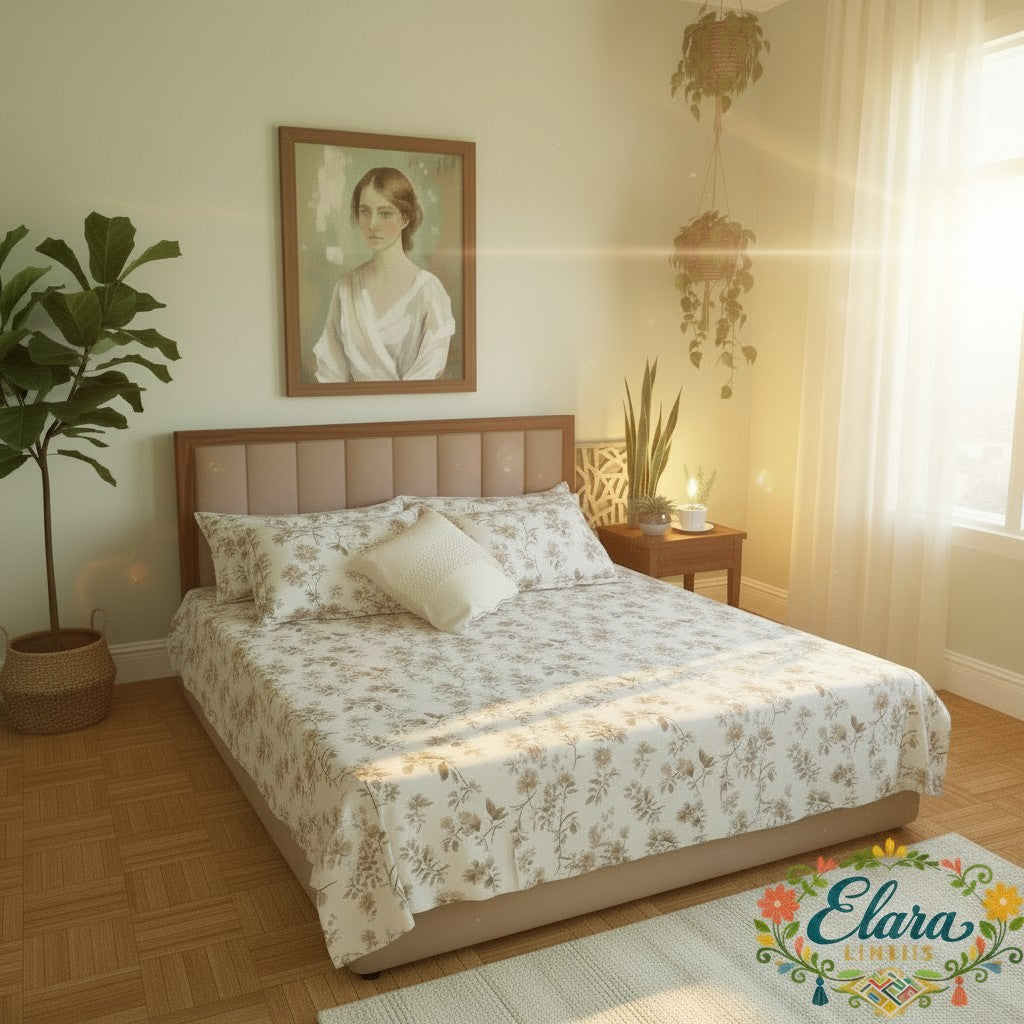 Sage Garden Floral Bedsheet  ملاءات حديقة المريمية