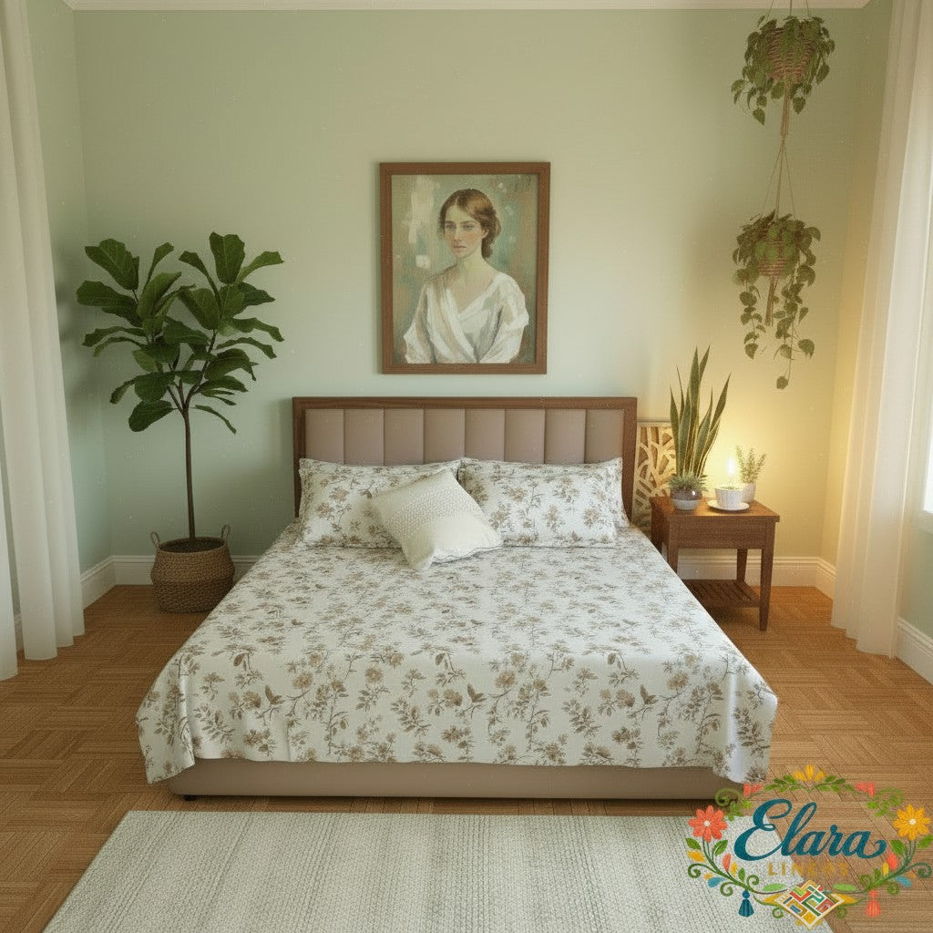 Sage Garden Floral Bedsheet  ملاءات حديقة المريمية