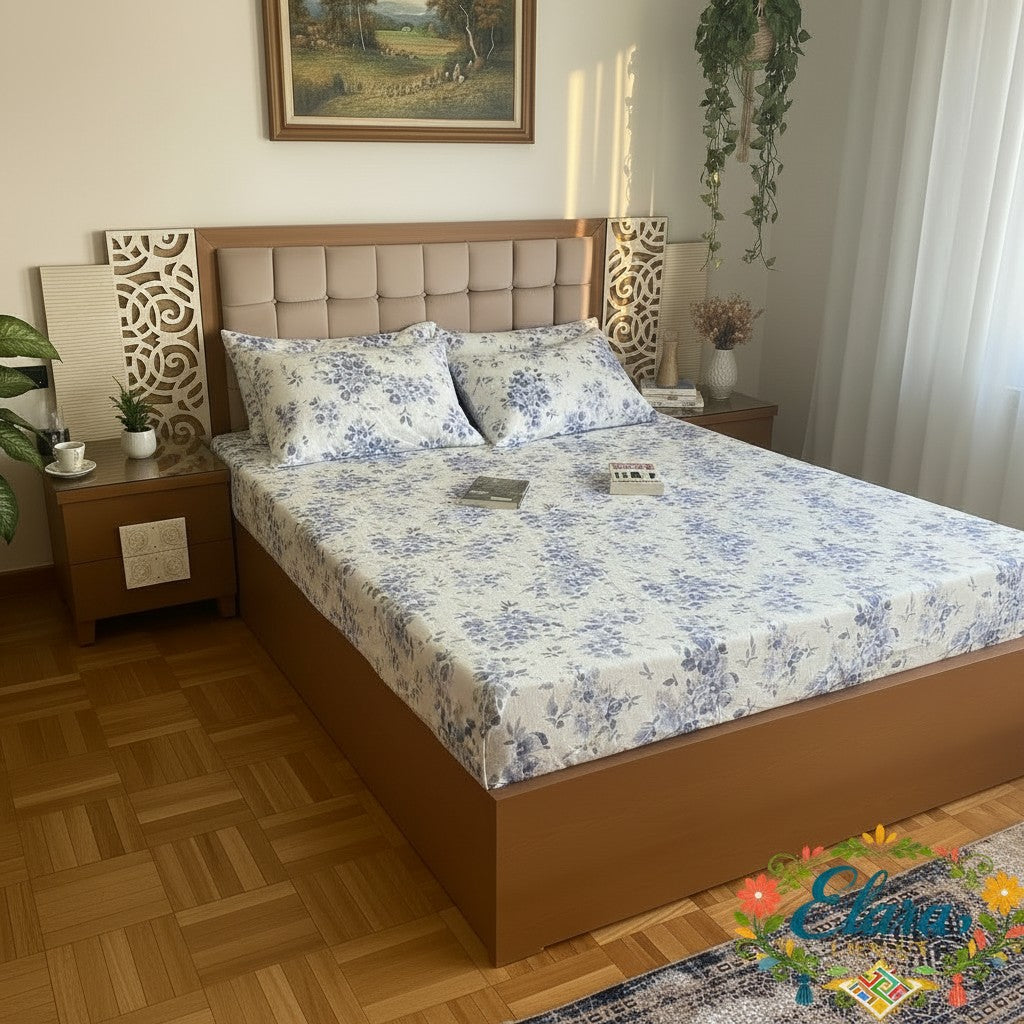 Midnight Blossom Fitted Sheet   طقم زهور منتصف الليل