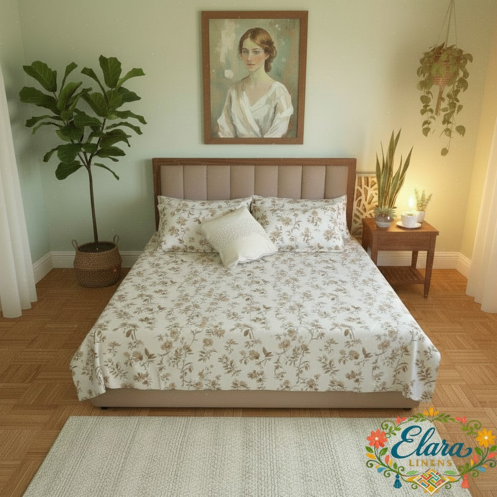 Sage Garden Floral Bedsheet  ملاءات حديقة المريمية