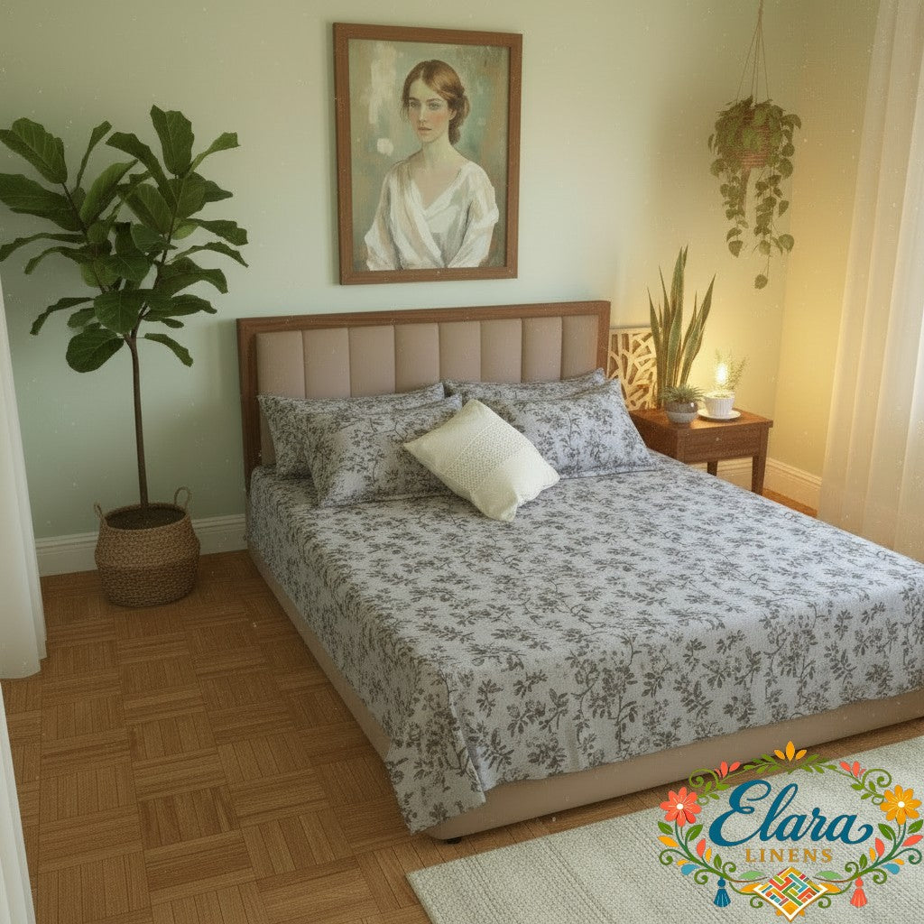 Misty Blossom Bedsheet   طقم  الزهر الضبابي