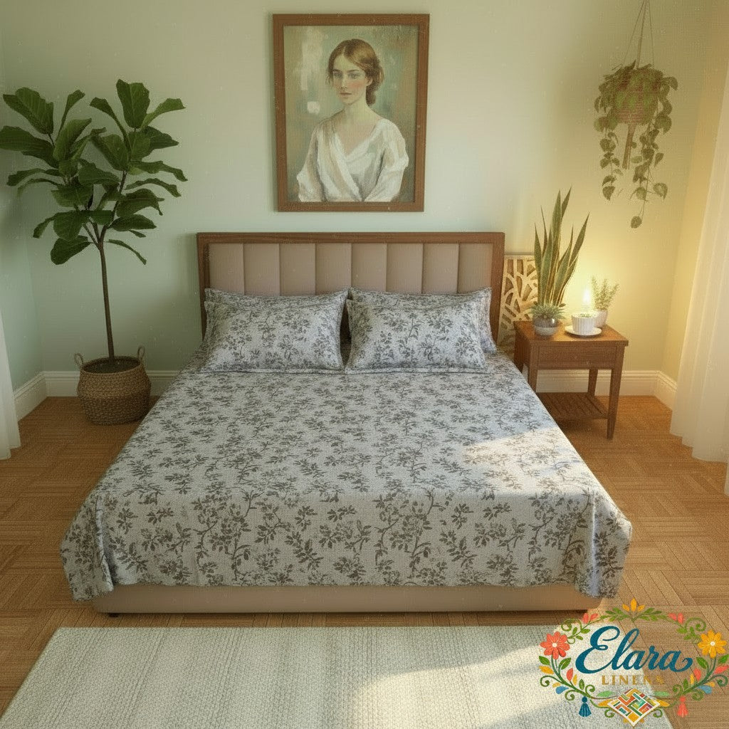 Misty Blossom Bedsheet   طقم  الزهر الضبابي