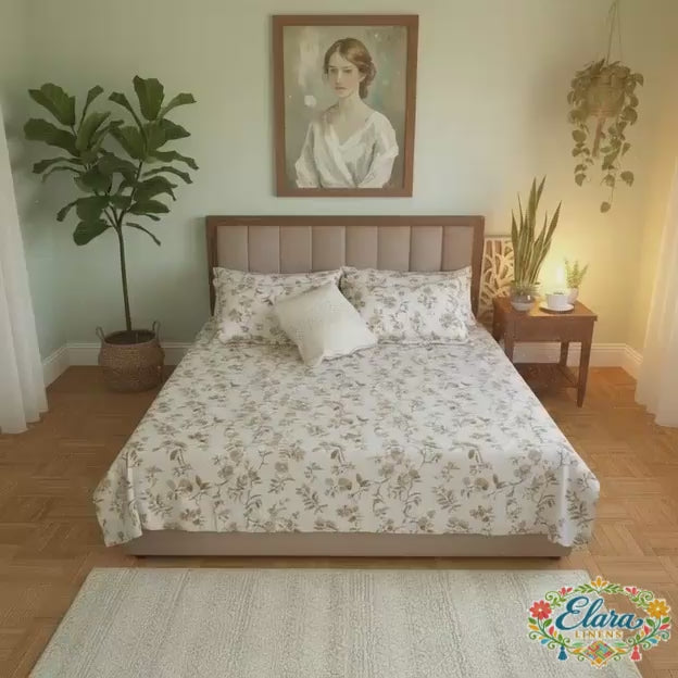 Sage Garden Floral Bedsheet  ملاءات حديقة المريمية