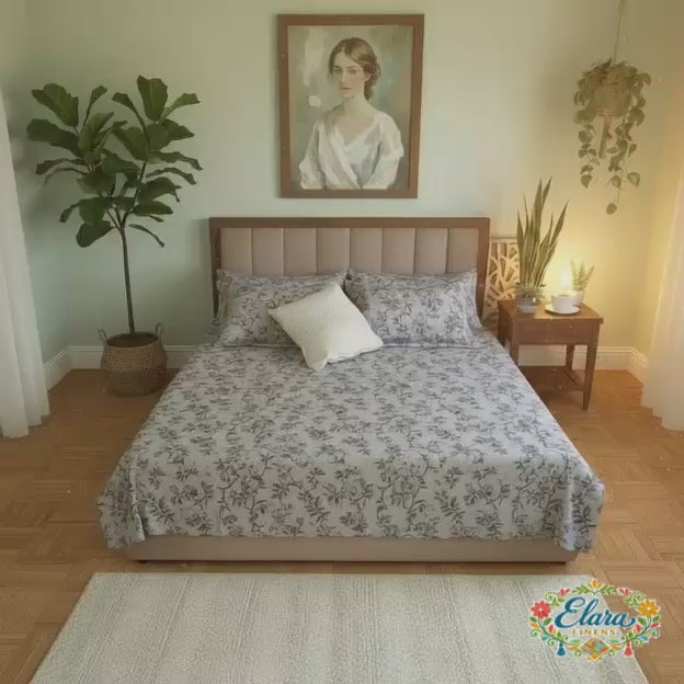 Misty Blossom Bedsheet   طقم  الزهر الضبابي