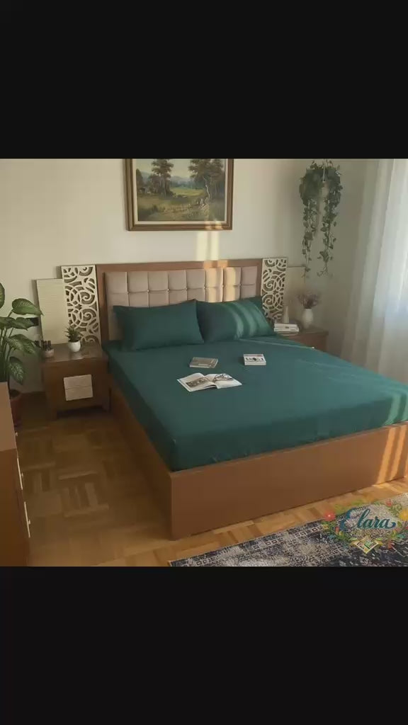 Forest Green Luxury Bed Linen  مفرش سرير فاخر أخضر غابات